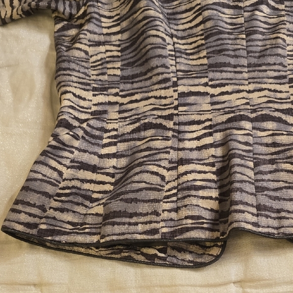 Adrianna Papell Silk Women's Patterned Blazer - Gray and Silver - Picture 15 of 15